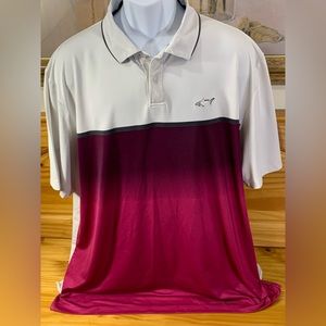 Greg Norman for Tasso Elba RapiVENT Mens XL Polo  Golf Shirt White Black Pink